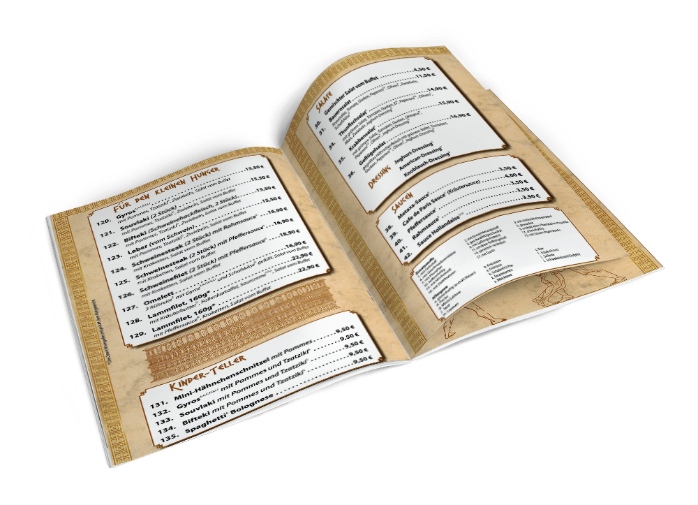 Speisekarte Poseidon Wilhelmshaven